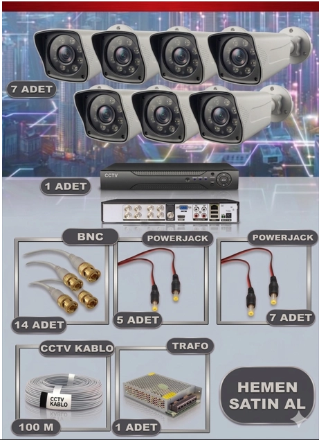 Fab 7'li Kamera Seti (HDD Hariç)